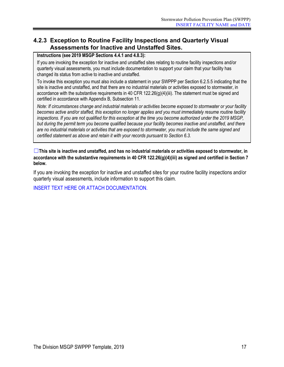 Stormwater Pollution Prevention Plan Template - Nevada, Page 22