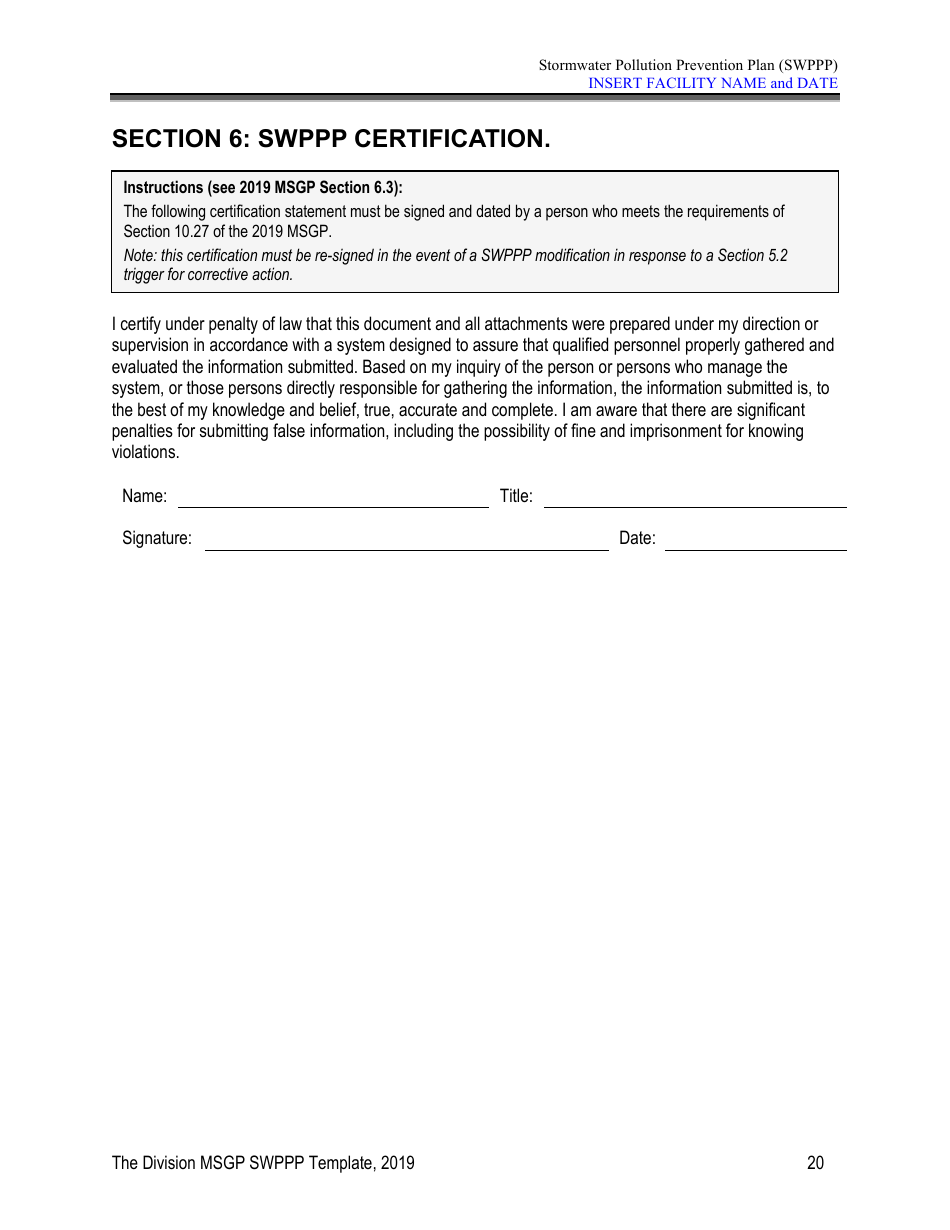 Stormwater Pollution Prevention Plan Template - Nevada, Page 25