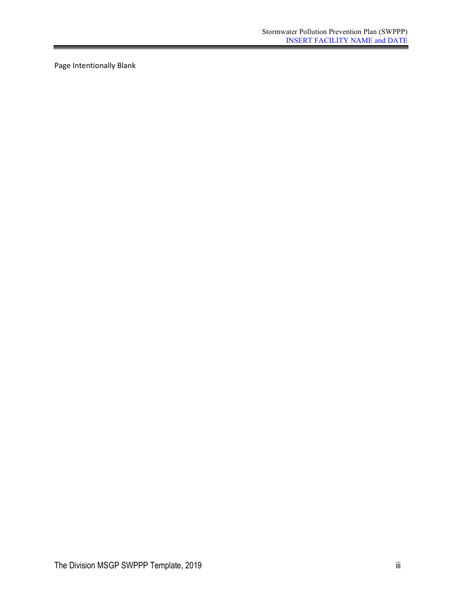 Stormwater Pollution Prevention Plan Template - Nevada, Page 4