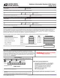 Document preview: PS Form 5111 Address Information System (Ais) Viewer Order Form