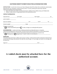 Document preview: Electronic Benefit Payment Deduction Authorization Form - Montana