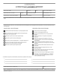 Document preview: FSIS Form 4610-11 Alternative Duty Assignment Worksheet