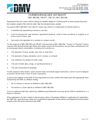 Document preview: Form VP159 Farmer/Rancher Affidavit - Nevada