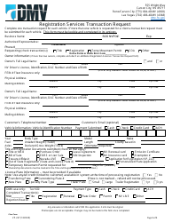 Document preview: Form VP-247 Registration Services Transaction Request - Nevada