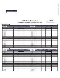 Business Personal Property Listing - Stanly County, North Carolina, Page 3
