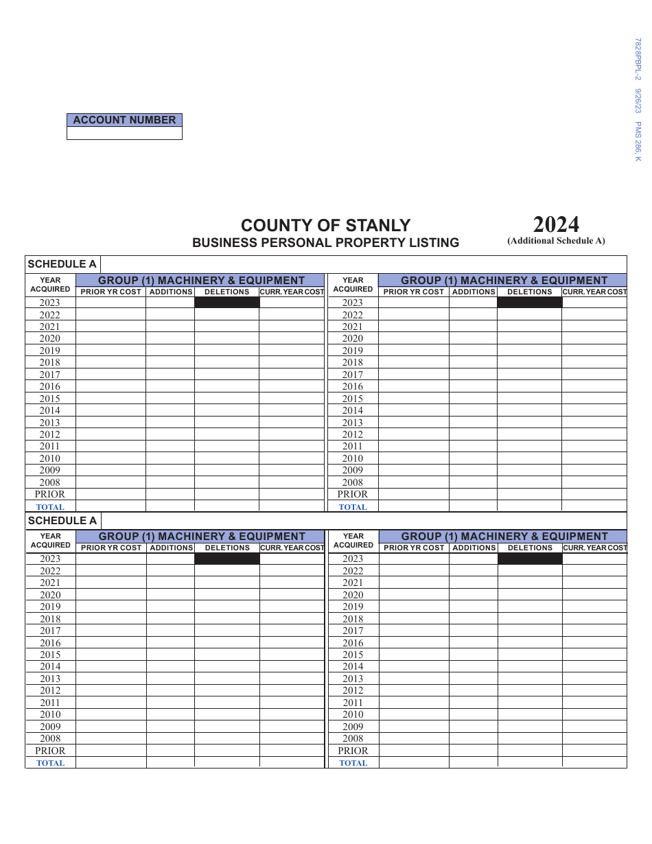 Business Personal Property Listing - Stanly County, North Carolina, Page 3