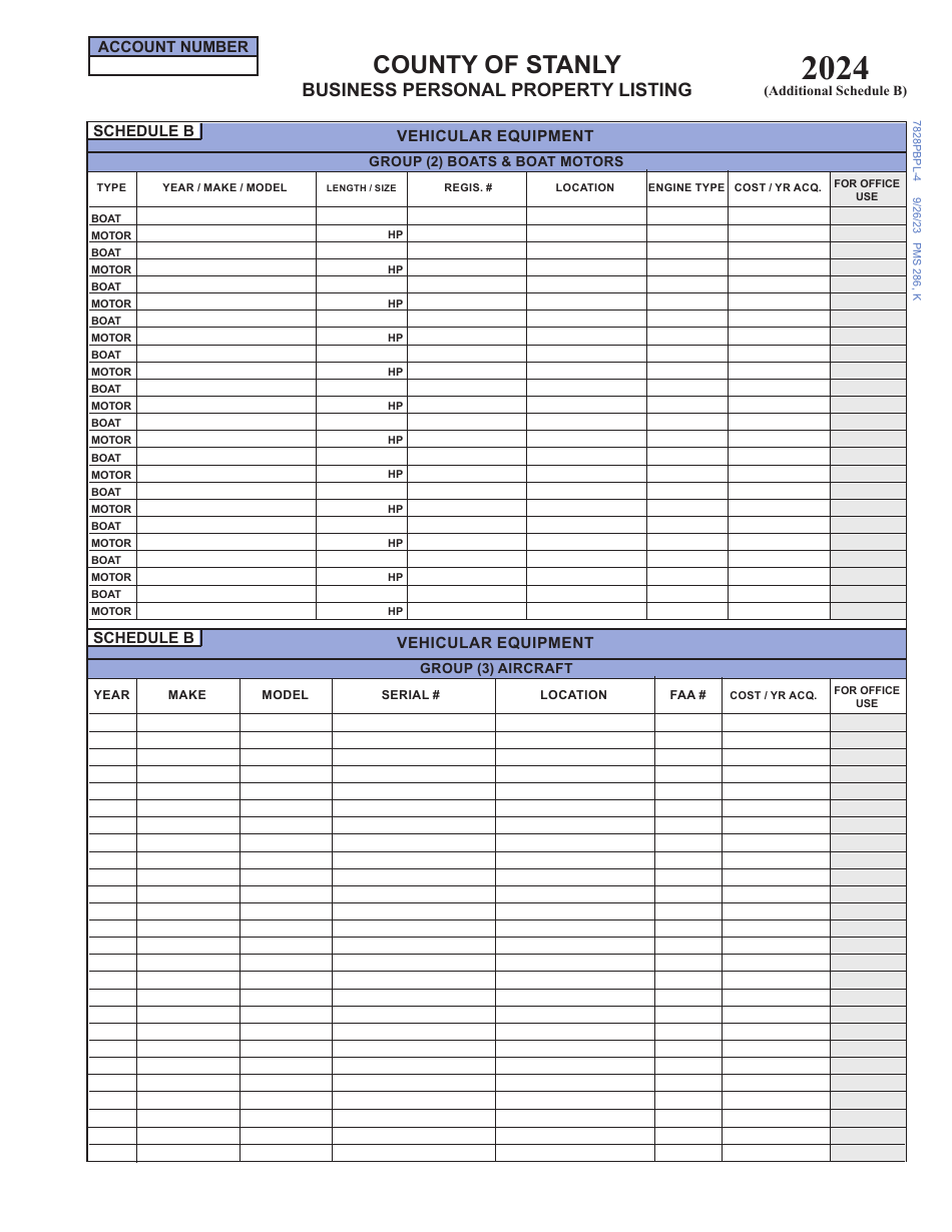 Business Personal Property Listing - Stanly County, North Carolina, Page 5