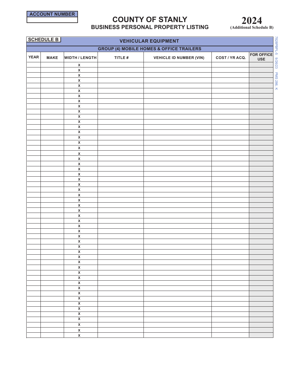 Business Personal Property Listing - Stanly County, North Carolina, Page 6
