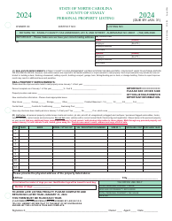 Document preview: Personal Property Listing - Stanly County, North Carolina, 2024