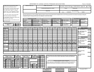 Document preview: Form A - EXCLUDED Attendance and Leave Form - Florida, 2024