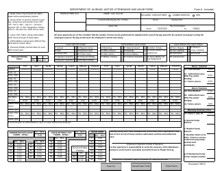 Document preview: Form A - INCLUDED Attendance and Leave Form - Florida, 2024