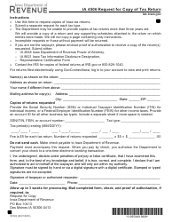 Document preview: Form IA4506 (95-504) Request for Copy of Tax Return - Iowa