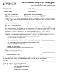 Document preview: Form 54-140 Treasurer's Elderly and Disabled Property Tax Credit Affidavit (Original and Amended Claims) - Iowa