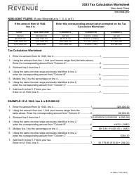 Document preview: Form 41-026 Tax Calculation Worksheet - Non-joint Filers - Iowa, 2023