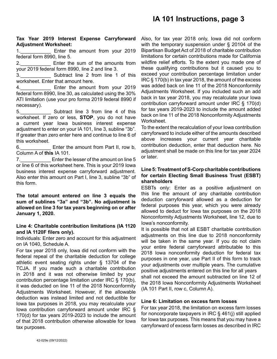 Form IA101 (42-029) Nonconformity Adjustments - Iowa, Page 5