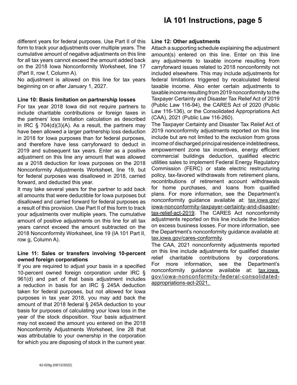Form IA101 (42-029) Nonconformity Adjustments - Iowa, Page 7