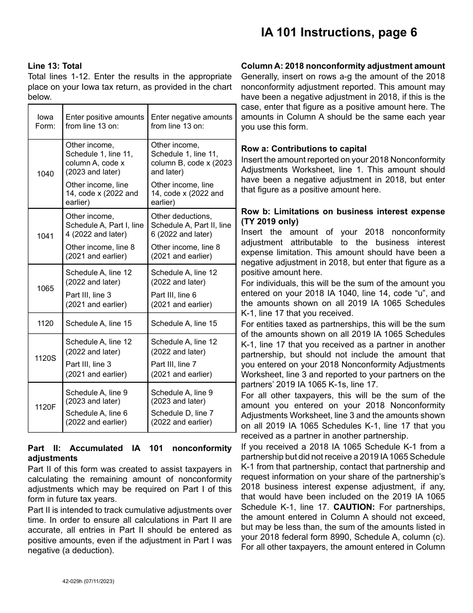 Form IA101 (42-029) Nonconformity Adjustments - Iowa, Page 8