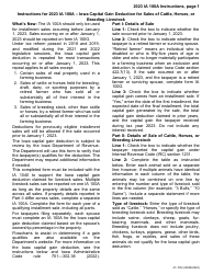 Form IA100A (41-155) Iowa Capital Gain Deduction - Cattle, Horses, or Breeding Livestock - Iowa, Page 3