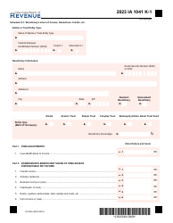 Document preview: Form IA1041 (63-009) Schedule K-1 Beneficiary's Share of Income, Deductions, Credits, Etc. - Iowa, 2023