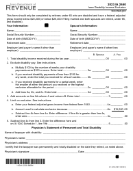Form IA2440 (41-127) Iowa Disability Income Exclusion - Iowa