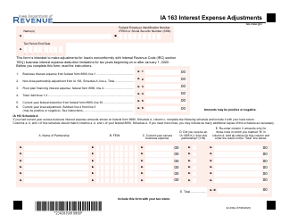 Form IA163 (42-039) Interest Expense Adjustments - Iowa