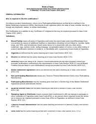 Non-participating Manufacturer Certification Form - Iowa, Page 8