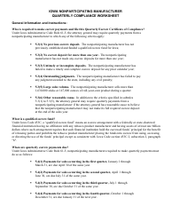 Iowa Nonparticipating Manufacturer Quarterly Compliance Worksheet - Iowa, Page 3