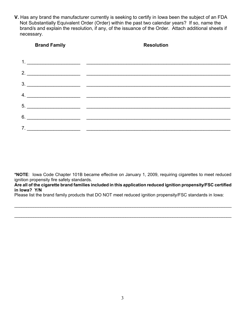 Participating Manufacturer Certification Form - Iowa, Page 3