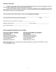 Participating Manufacturer Certification Form - Iowa, Page 5