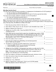 Document preview: Form IA2210S (45-012) Short Method Underpayment of Estimated Tax by Individuals - Iowa, 2023
