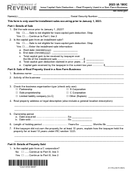 Form IA100C (41-157) Iowa Capital Gain Deduction - Real Property Used in a Non-farm Business - Iowa