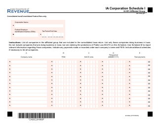 Form 42-022 Schedule I, J1, J2 Ia 851 Affiliated Group/Consolidated Business Activity Ratio - Iowa