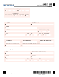 Document preview: Form IA1065 (41-016) Iowa Partnership Return of Income - Iowa, 2023