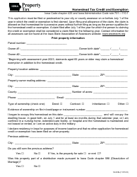 Document preview: Form 54-028 Homestead Tax Credit and Exemption - Iowa