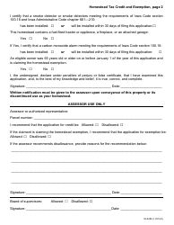 Form 54-028 Homestead Tax Credit and Exemption - Iowa, Page 2