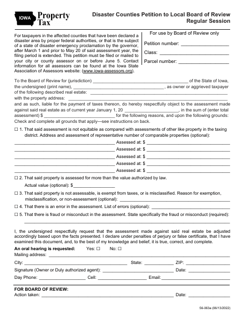 Form 56-063  Printable Pdf