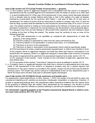 Form 56-063 Disaster Counties Petition to Local Board of Review Regular Session - Iowa, Page 2