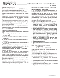 Document preview: Instructions for Form IA1120ES, 96-048 Corporation Estimate Payment Voucher - Iowa