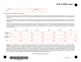 Form IA4562A (41-105) Iowa Depreciation Adjustment Schedule - Iowa, Page 4