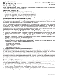 Form 43-005 Franchise Estimated Worksheet - Iowa
