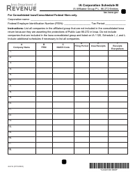 Iowa Schedule H2 Example Form 42-016 Schedule M Download Fillable PDF or Fill Online Corporation ...
