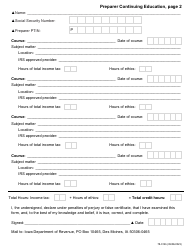 Form 78-012 Preparer Continuing Education - Iowa, Page 2