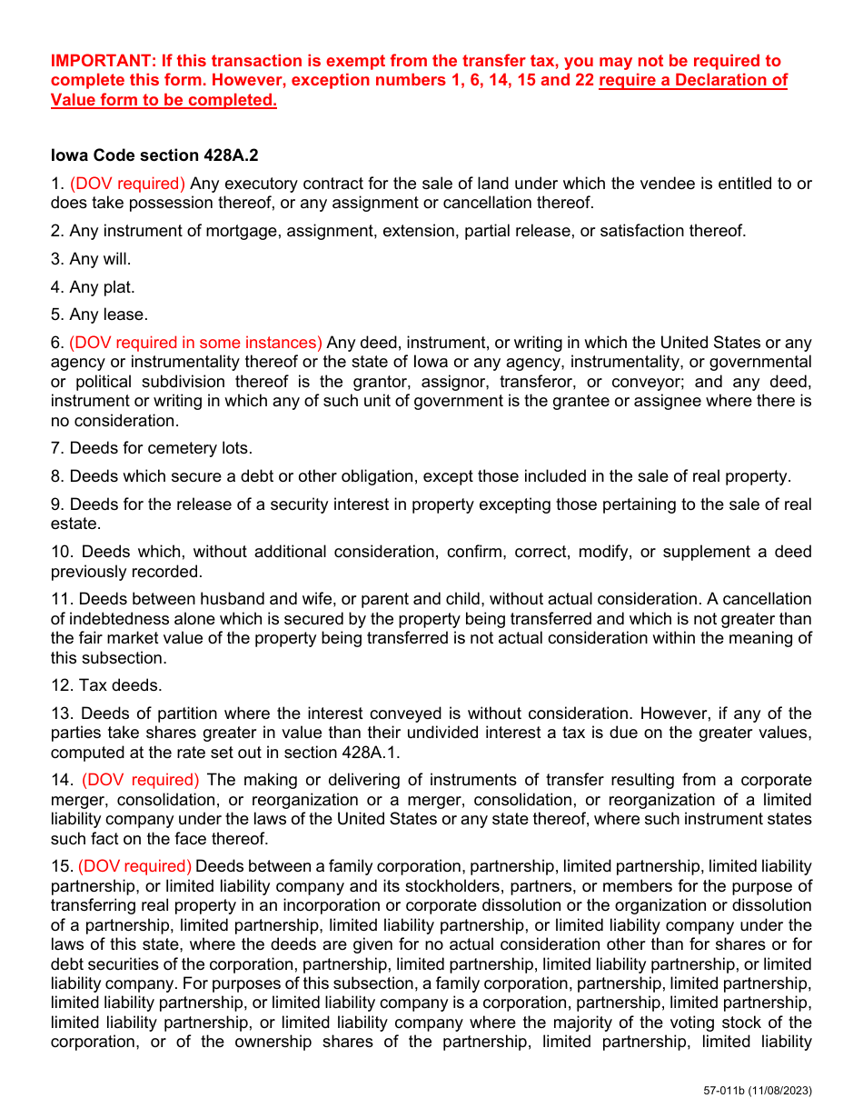 Download Instructions for Form 57006 Real Estate Transfer