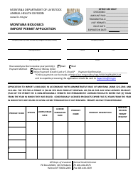 Montana Biologics Import Permit Application - Montana