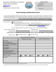 Document preview: Seasonal Grazer Application - Montana, 2024