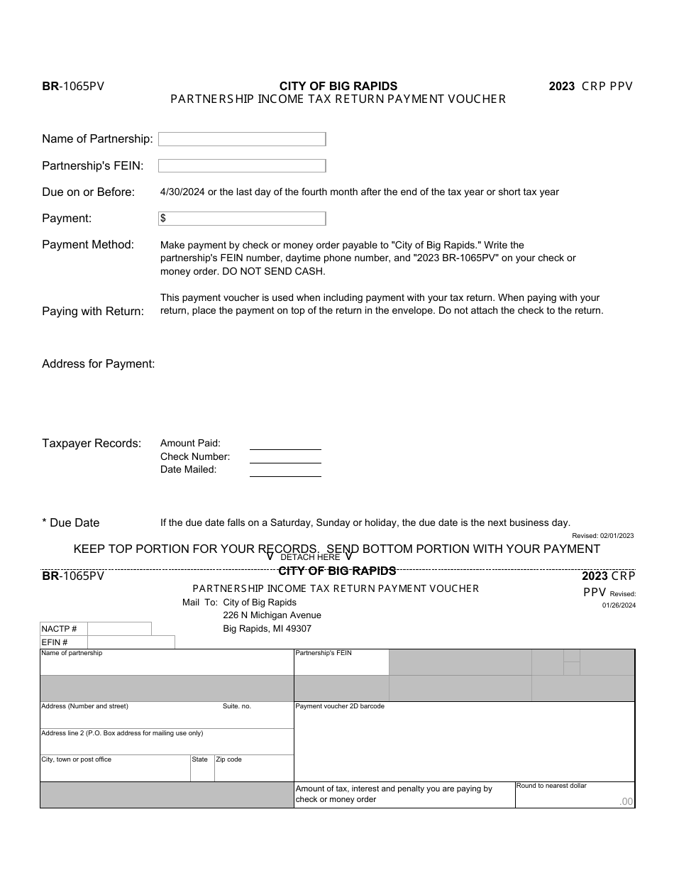 Form BR-1065 Partnership Income Tax Return - City of Big Rapids, Michigan, Page 13