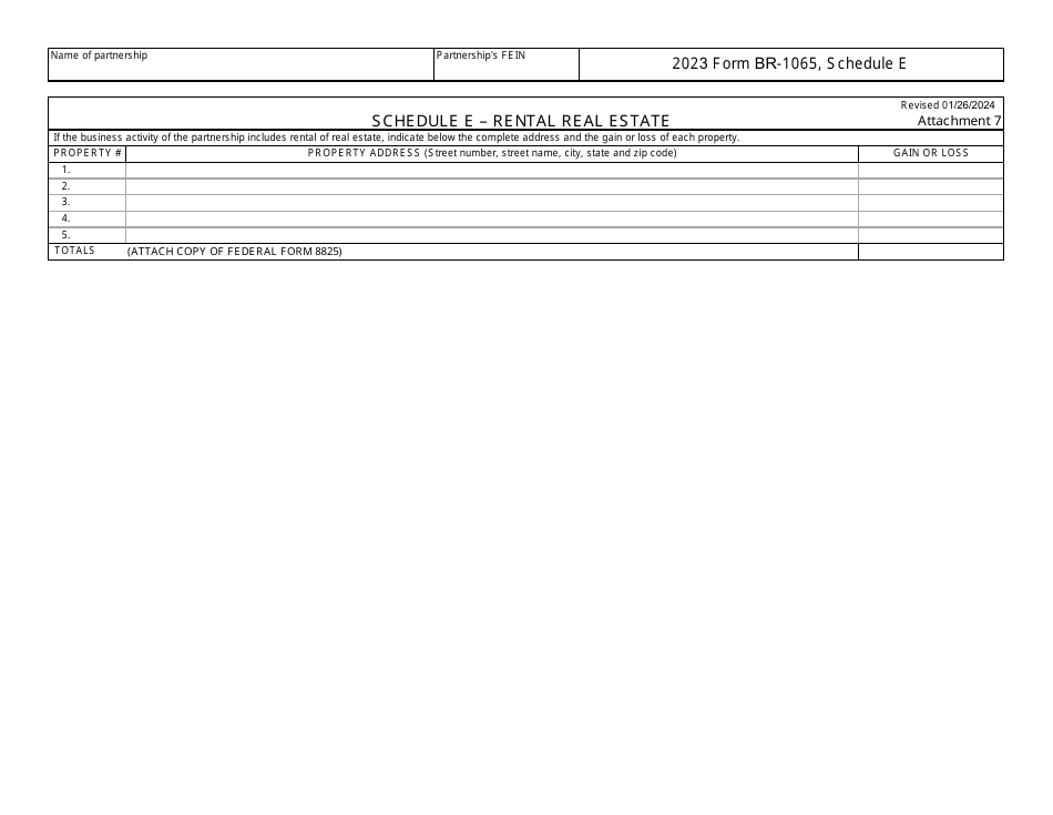 Form BR-1065 Partnership Income Tax Return - City of Big Rapids, Michigan, Page 6