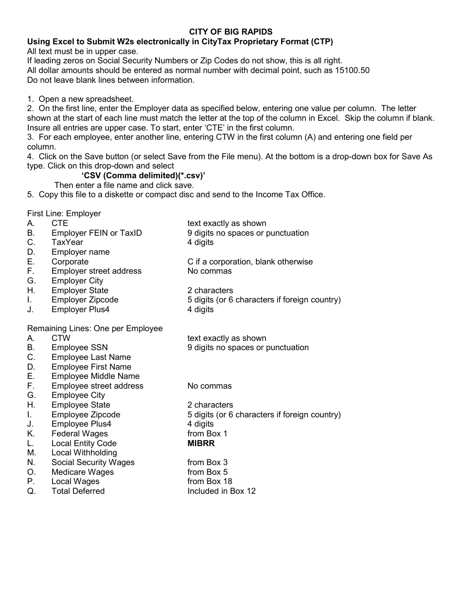 Form BRW-3 Employers Annual Reconciliation of Income Tax Withheld - City of Big Rapids, Michigan, Page 4