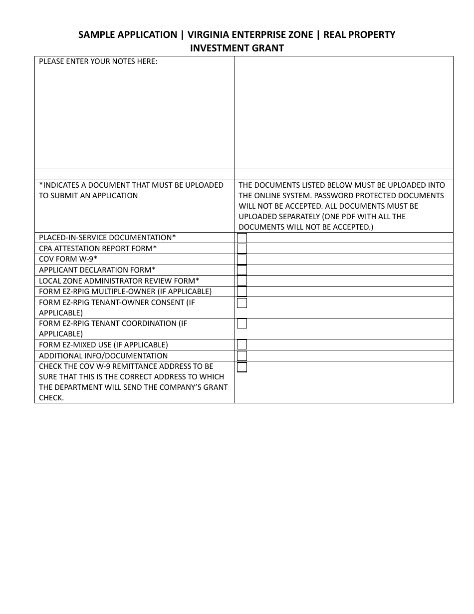 Virginia Enterprise Zone Real Property Investment Grant Application - Virginia, Page 5