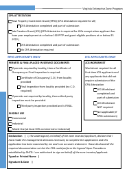 Applicant Declaration Form - Virginia Enterprise Zone Program - Virginia, Page 2
